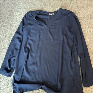 Lush Navy V-Neck Long Sleeve Tunic